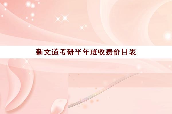 新文道考研半年班收费价目表（补课班价格表）