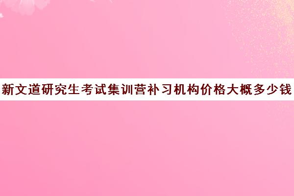 新文道研究生考试集训营补习机构价格大概多少钱