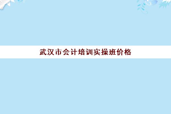 武汉市会计培训实操班价格(中华会计网校线下培训)