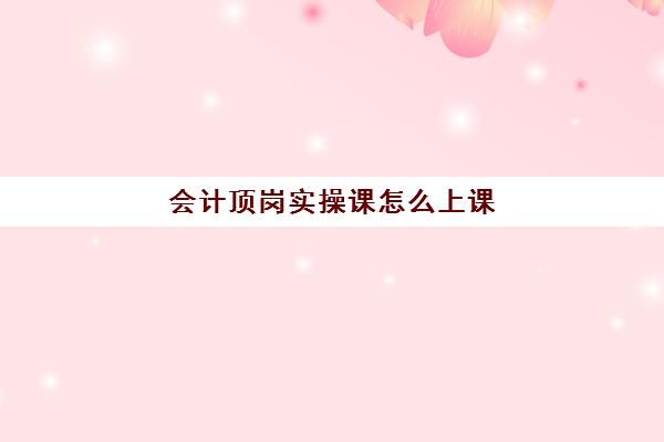 会计顶岗实操课怎么上课(会计分岗实训过程及内容)