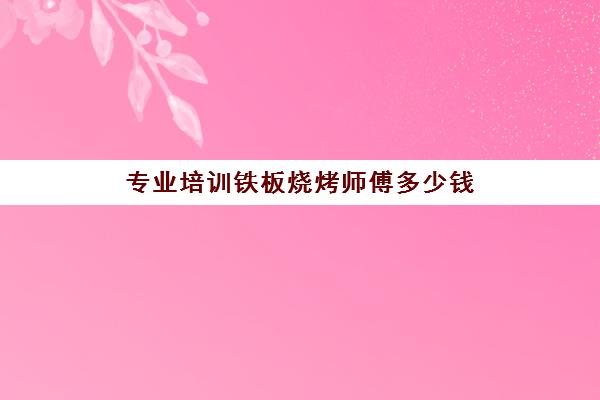 专业培训铁板烧烤师傅多少钱(烧烤师傅要学多久)