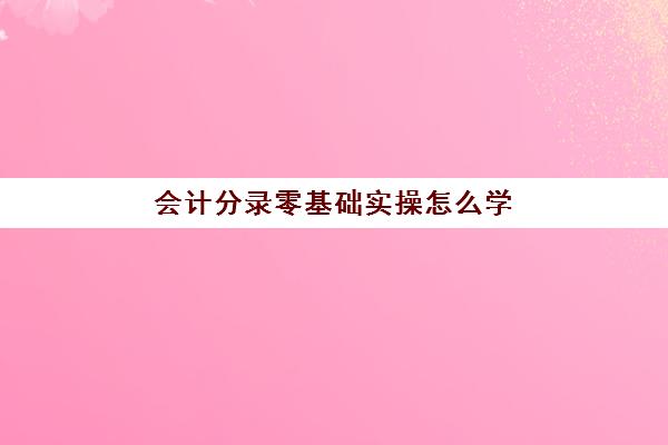 会计分录零基础实操怎么学(会计分录有哪几种)