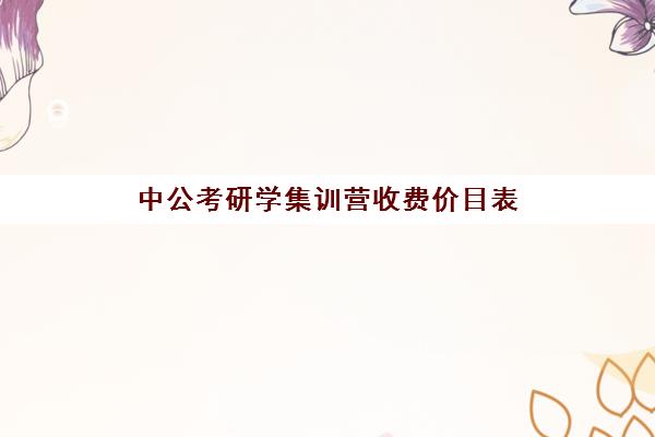 中公考研学集训营收费价目表（中公考公培训班价格表）