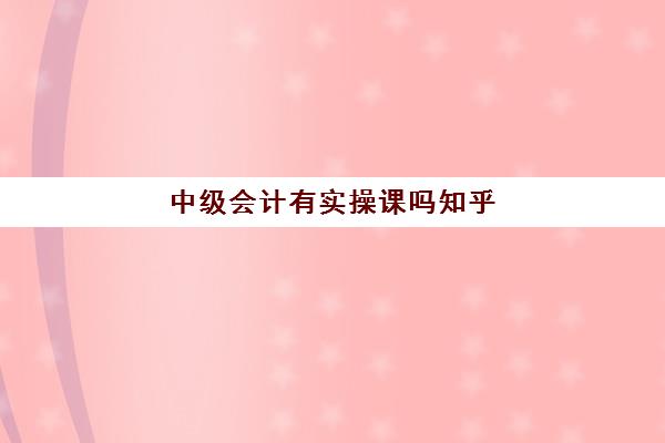 中级会计有实操课吗知乎(中级会计实务怎么学效果最好)