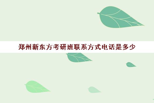 郑州新东方考研班联系方式电话是多少(新东方考研班一般多少钱)