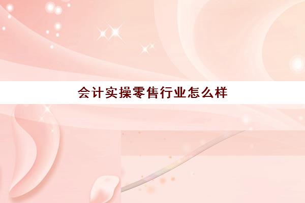 会计实操零售行业怎么样(批发零售业会计能学东西吗)