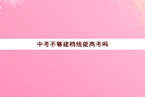 中考不够建档线能高考吗(中考建档线有什么用)