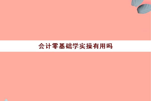 会计零基础学实操有用吗(0基础学会计从哪开始)