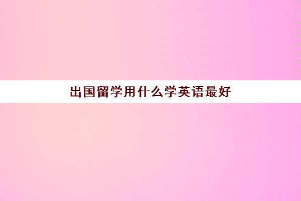 出国留学用什么学英语最好(如果想出国学英语到哪里去学)