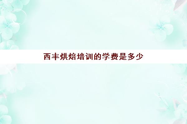 西丰烘焙培训的学费是多少(去学校学烘焙要多少钱)