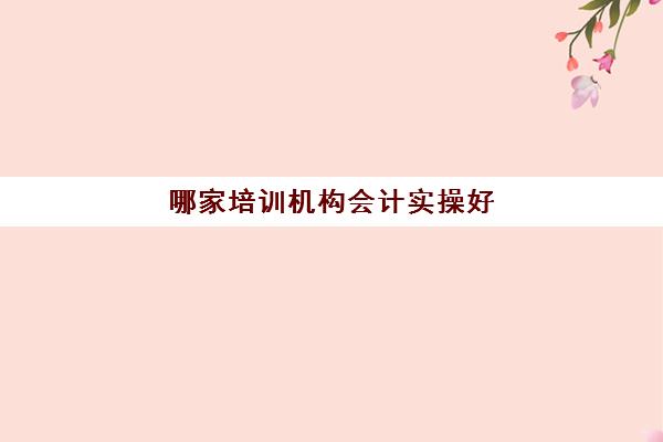 哪家培训机构会计实操好(会计培训学校机构排名)