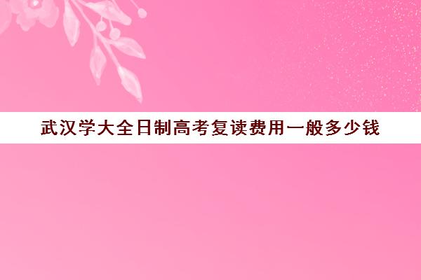 武汉学大全日制高考复读费用一般多少钱(武汉市复读学校有哪些)