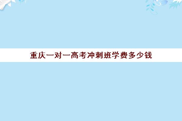 重庆一对一高考冲刺班学费多少钱(精锐一对一收费标准)