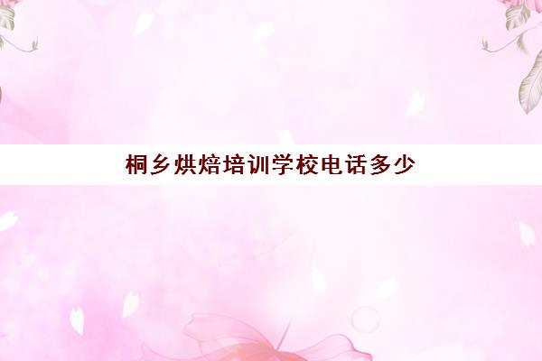 桐乡烘焙培训学校电话多少(桐乡正规的培训机构)