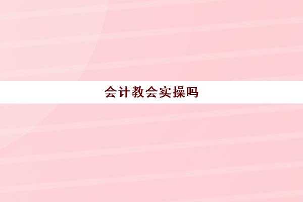 会计教会实操吗(会计新人一般先干什么)