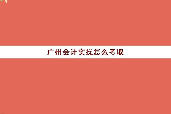 广州会计实操怎么考取(广州会计学校有哪些)