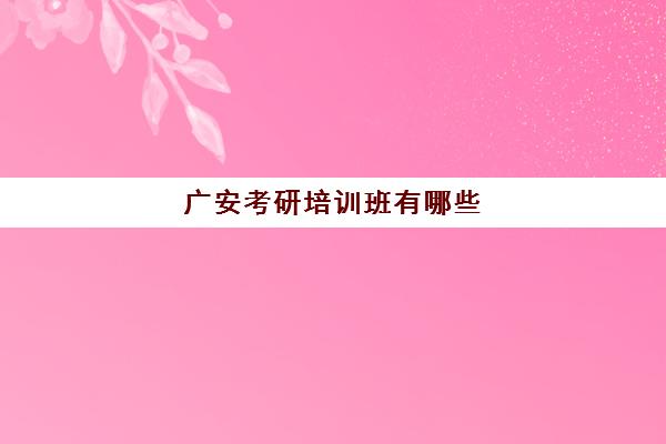 广安考研培训班有哪些(广安考研可以报哪个考点)