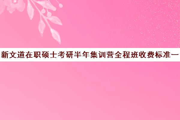 新文道在职硕士考研半年集训营全程班收费标准一览表（杭州新文道考研集训营地）