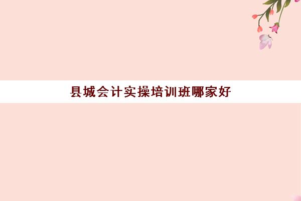 县城会计实操培训班哪家好(附近会计培训班有哪些地方)