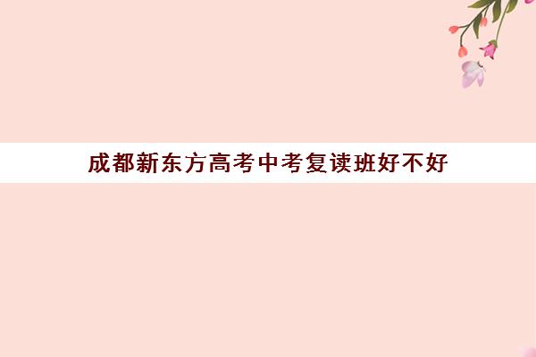 成都新东方高考中考复读班好不好(成都可以复读初三的学校)