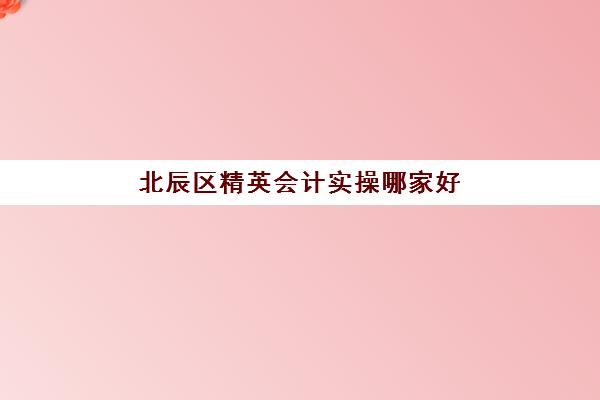 北辰区精英会计实操哪家好(天津会计培训机构哪个比较好)