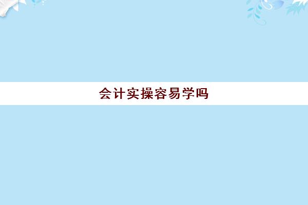 会计实操容易学吗(如何学好会计)