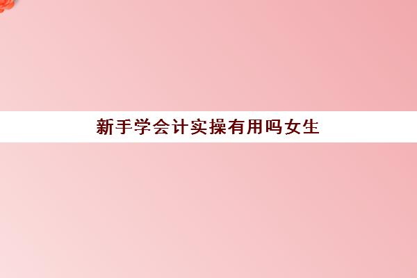 新手学会计实操有用吗女生(小白学会计难吗)