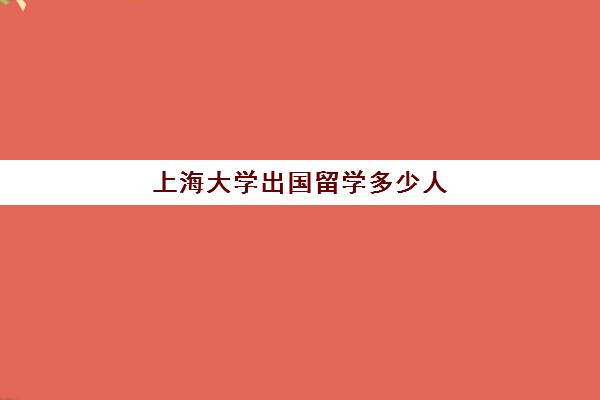 上海大学出国留学多少人(上海大学出国留学容易吗)