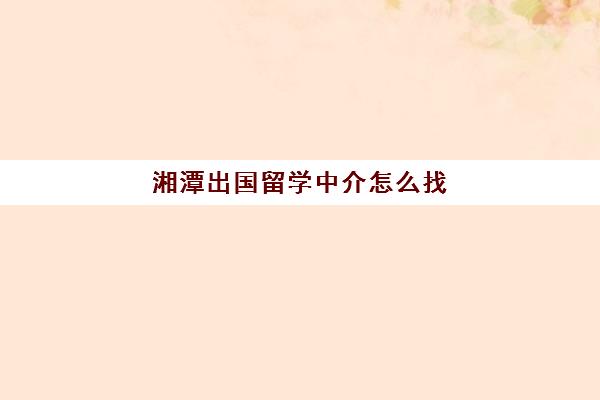 湘潭出国留学中介怎么找(留学中介的收费)