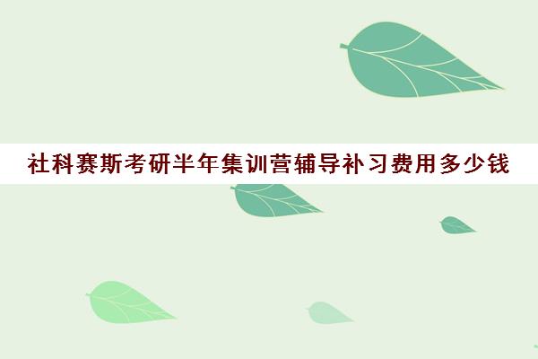 社科赛斯考研半年集训营辅导补习费用多少钱