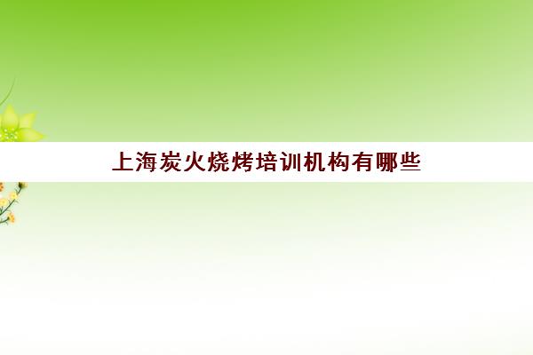 上海炭火烧烤培训机构有哪些(上海烘焙培训哪个正规)