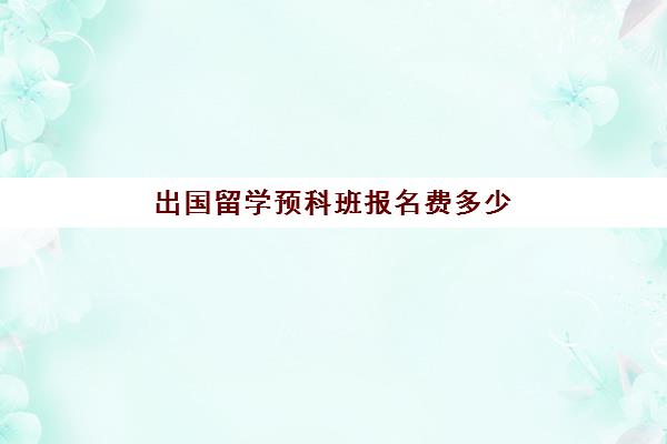 出国留学预科班报名费多少(预科班需要什么条件) 出国留学预科班报名费多少(预科班需要什么条件)