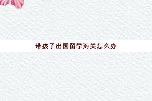 带孩子出国留学海关怎么办(去国外探望留学孩子怎么办签证)
