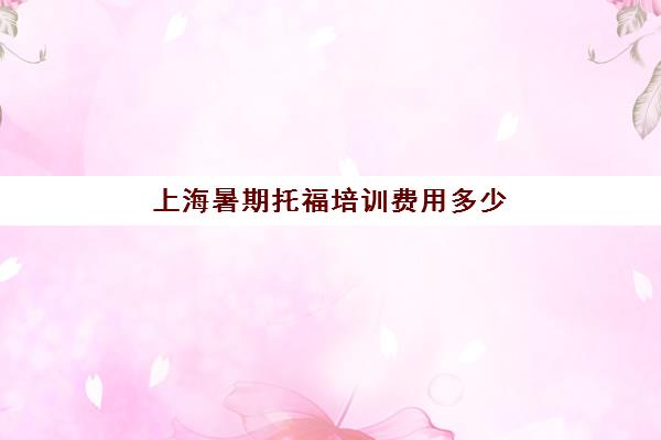 上海暑期托福培训费用多少(托福1对1培训多少钱)