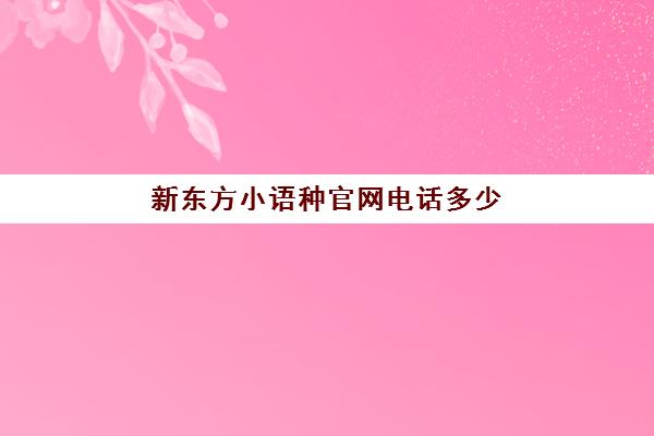 新东方小语种官网电话多少(哪些学校有小语种)