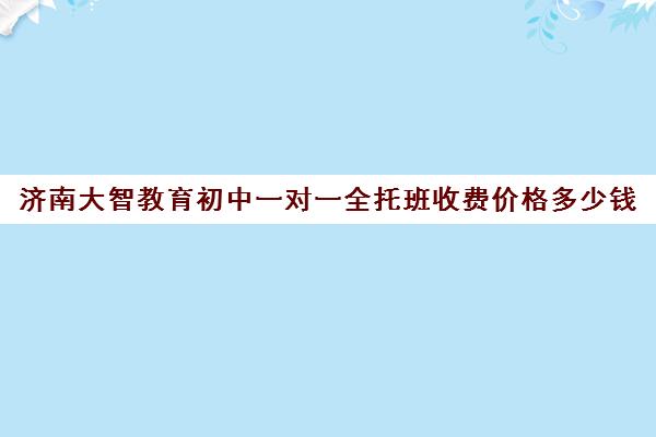 济南大智教育初中一对一全托班收费价格多少钱(大智一对一多少钱)