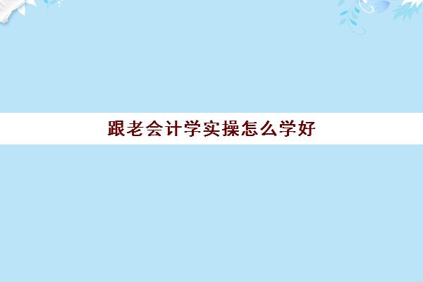 跟老会计学实操怎么学好(0基础会计怎么学)