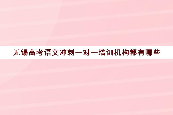 无锡高考语文冲刺一对一培训机构都有哪些(长春高考补课机构哪家好)