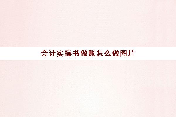 会计实操书做账怎么做图片(培训机构每月做账流程)