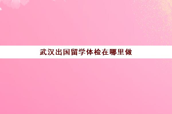 武汉出国留学体检在哪里做(武汉出国体检中心预约) 武汉出国留学体检在哪里做(武汉出国体检中心预约)