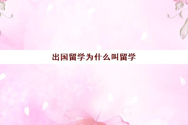 出国留学为什么叫留学(留学定义) 出国留学为什么叫留学(留学定义)
