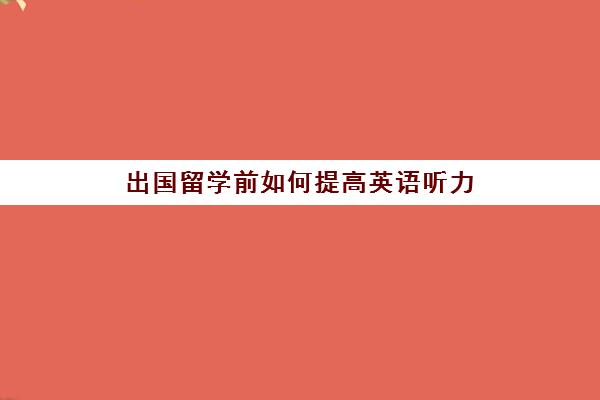 出国留学前如何提高英语听力(如何提高听力最有效方法) 出国留学前如何提高英语听力(如何提高听力最有效方法)