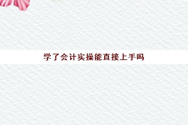 学了会计实操能直接上手吗(自学会计该怎么入手难度大吗)