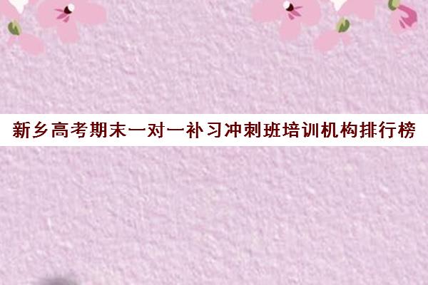 新乡高考期末一对一补习冲刺班培训机构排行榜