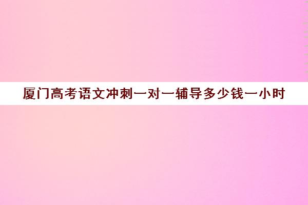 厦门高考语文冲刺一对一辅导多少钱一小时(厦门高三辅导机构排名)