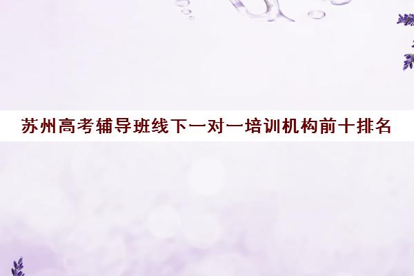 苏州高考辅导班线下一对一培训机构前十排名(初中一对一辅导哪个好)