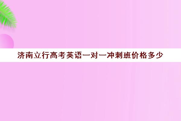 济南立行高考英语一对一冲刺班价格多少(高中英语一对一怎么带)