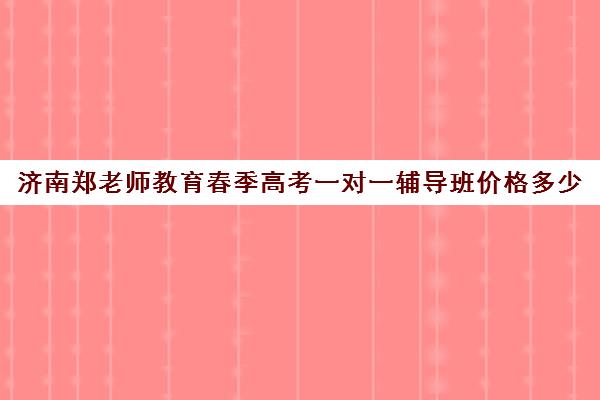 济南郑老师教育春季高考一对一辅导班价格多少（山东春季高考培训机构哪里好）