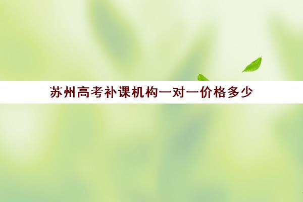 苏州高考补课机构一对一价格多少(一对一补课利弊) 苏州高考补课机构一对一价格多少(一对一补课利弊)