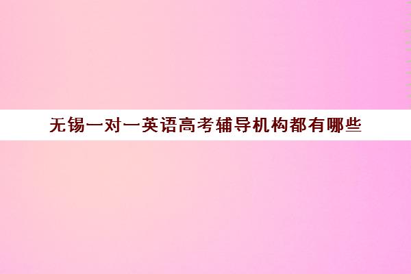 无锡一对一英语高考辅导机构都有哪些(英语一对三辅导一般收费价格) 无锡一对一英语高考辅导机构都有哪些(英语一对三辅导一般收费价格)